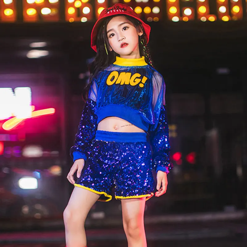 Costume da ballo per bambini Jazz Wear Girls Boy Sequin Hip-Hop Dance Jazz Kids Street Dance Modern Performance Stage Clothing