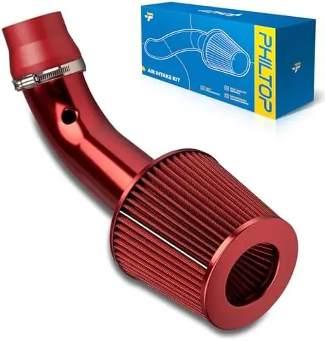 

PHILTOP 3" Universal Cold Air Intake Kit Red Aluminum Pipe