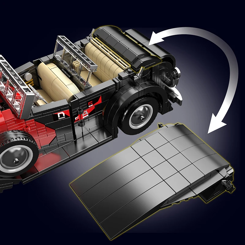 1308 pçs retro esportes carro blocos de construção modelo brinquedos pequenas partículas tijolos do veículo do vintage ornamentos criativos para presentes do feriado