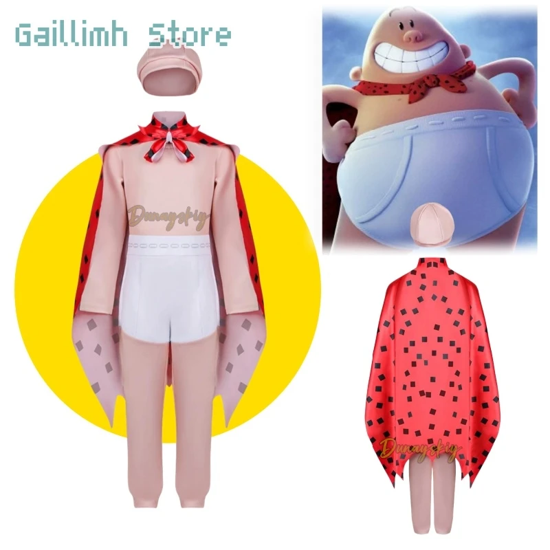 

Captain Cape Underpants Party Favors Cloak Suits Costume Cosplay Costume Anime High Quality Christmas Costume Halloween