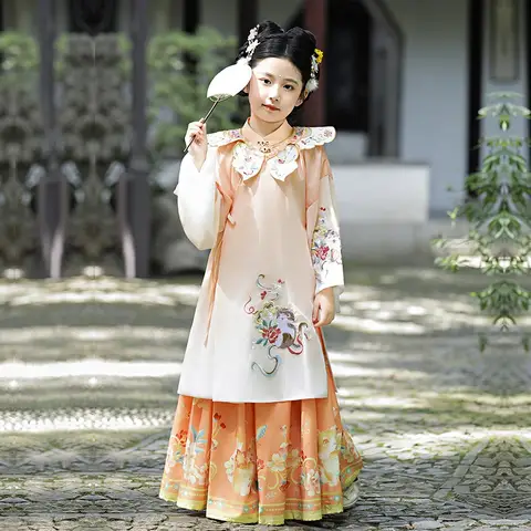 Chinese Hanfu Girl Children Cosplay Costumes Fairy Embroider Dress Princess Tang Suit Kids Chinese Traditional Perform Dress