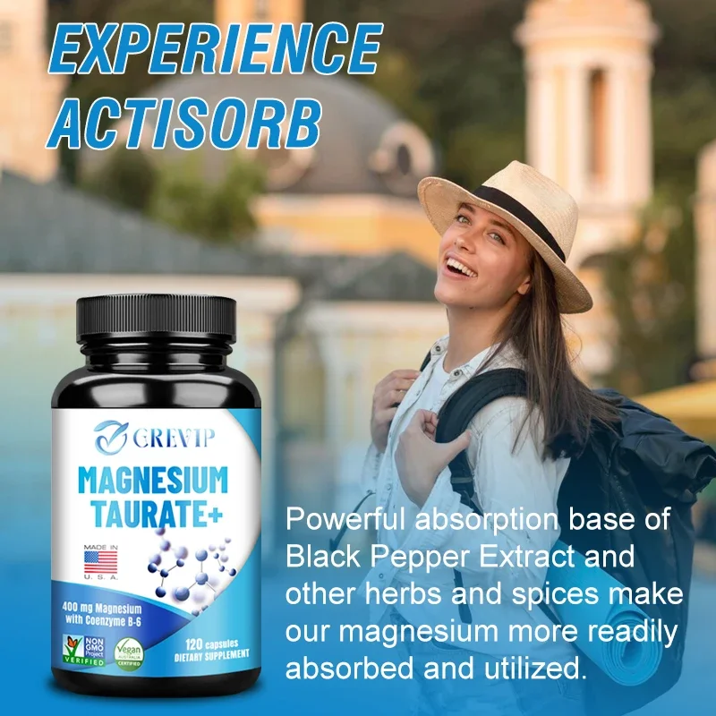 Magnesium Taurate Capsules - Improve Mood, Supports Muscle & Heart Health, Promote Blood Circulation, Electrolyte Balance - view 5