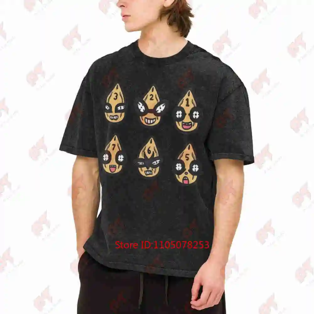 Jojo Jotaro Anime Manga Minimalist Vintage Washed Tee Pure Cotton T-Shirt