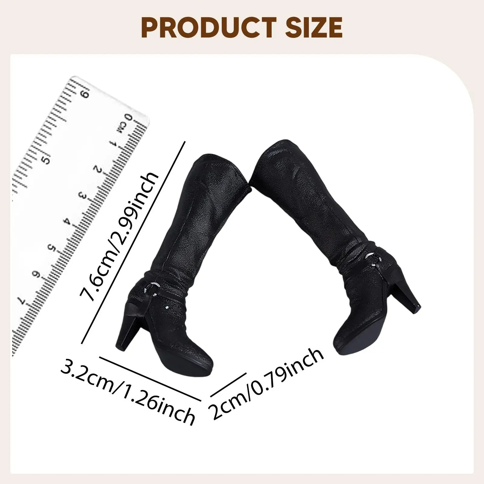 

Miniature Doll Accessories Solid High Heels Footwear DIY PU Boots for 1 6 Scale Girls Dolls Fashion Outfits