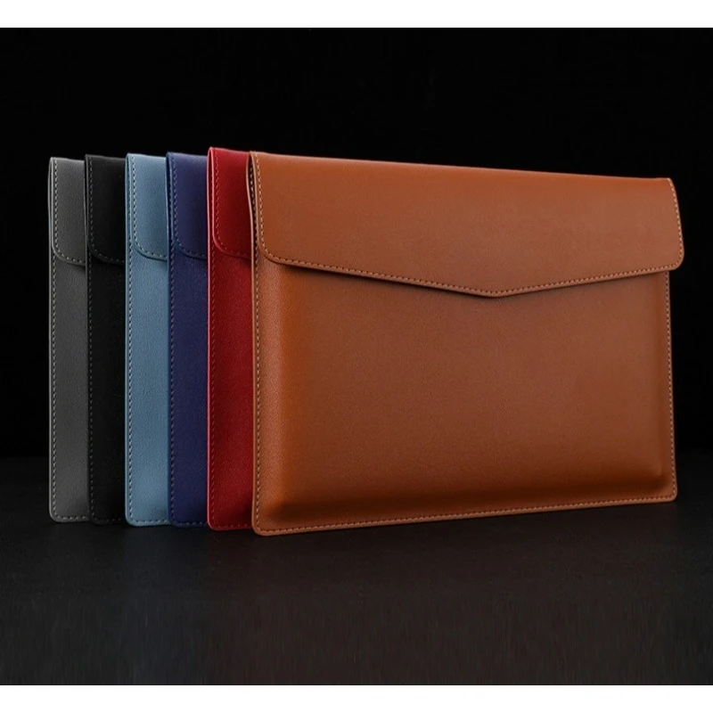 

Thick Waterproof Leather A4 Document Bag Snap Button Button Archive Bag Contract Bill Storage Organizer magnetic buckle