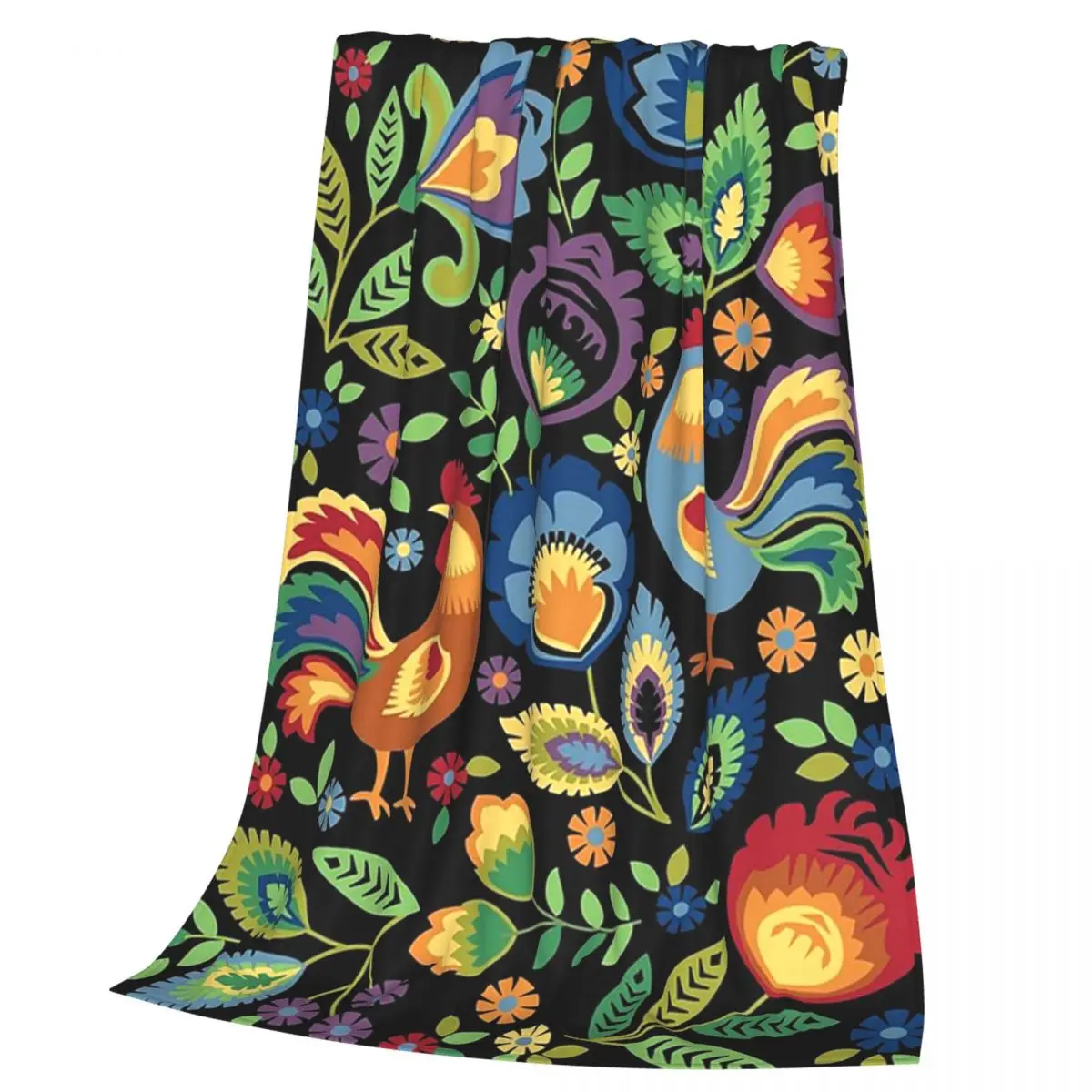Polish Folk Roosters Blanket Soft Warm Flannel Throw Blanket Cover for Bed Living room Picnic Travel Home Sofa