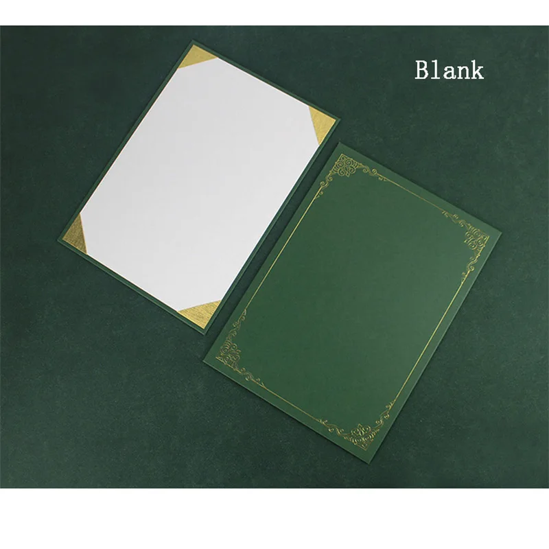 A4 Horn Certificate Cover Board 3.5cm Thickness Green