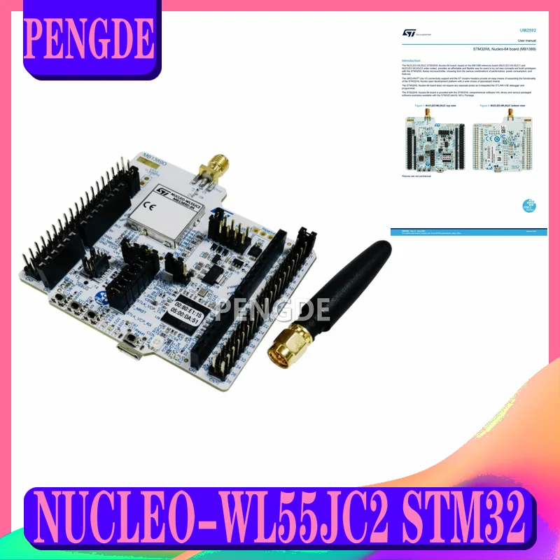 

NUCLEO-WL55JC2 STM32 Nucleo-64 development board with STM32WL55JCI6 MCU SMPS supports Arduino and morpho connectivity