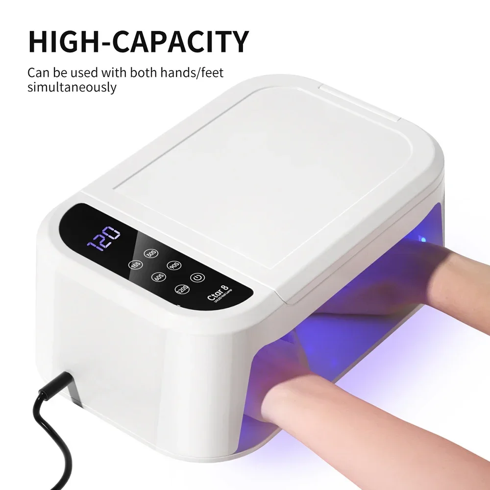 LED Hand Pillow Light Therapy Lamp UV Glue Dryer, Fast Nail Dryer Nail Polish Curing UV Lamp With 5 Timers For Finger Nails