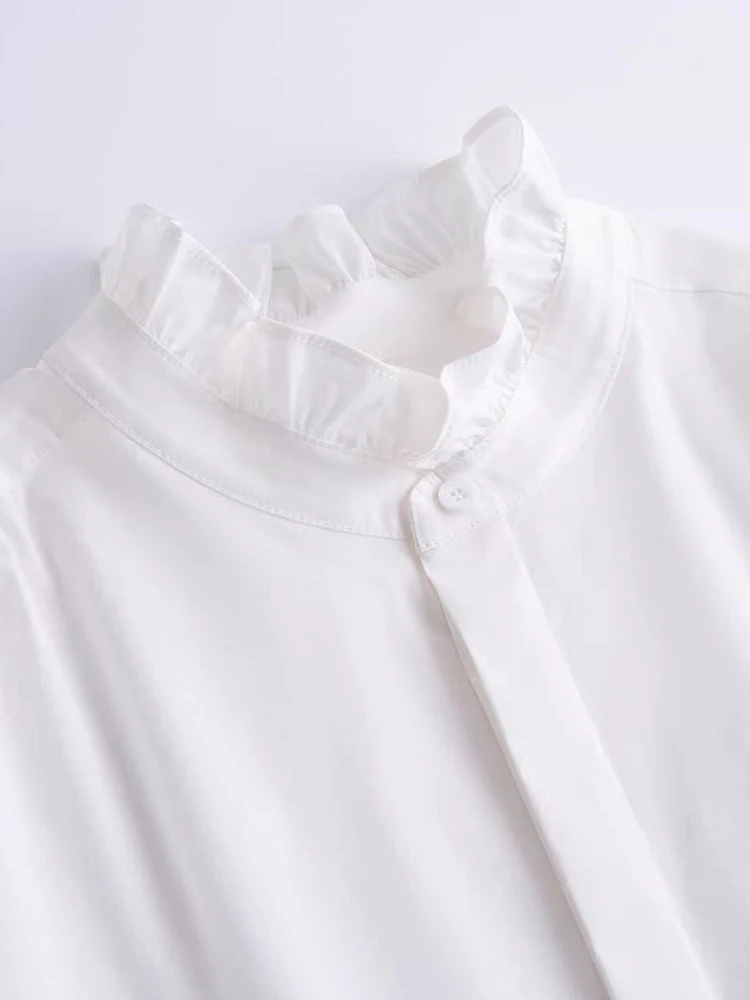 Ele Chiffon irt Faionable Long Sve Gentle Sle Unique Design Women's Premium Faionable irt Spring 2024