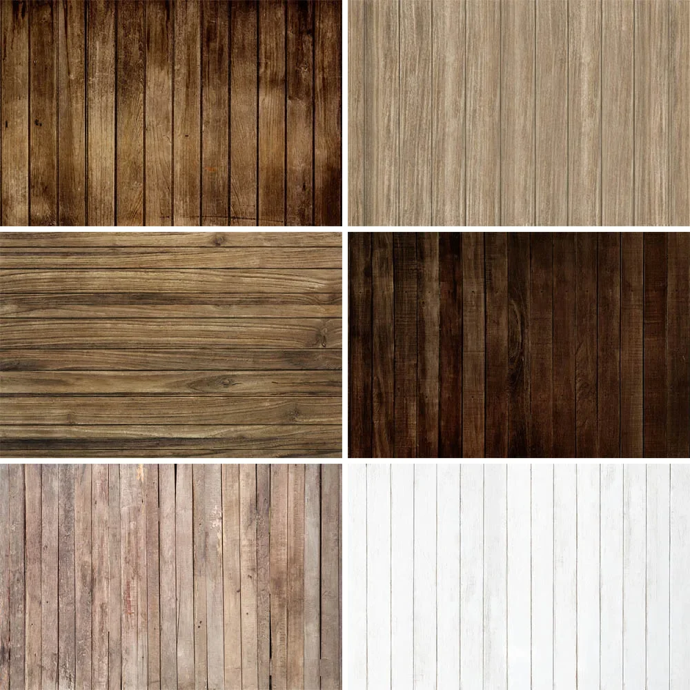 

Dark Brown Wooden Board Photography Backdrops White Wood Planks Adult Kids Portrait Photocall Damaged Texture Floor Background