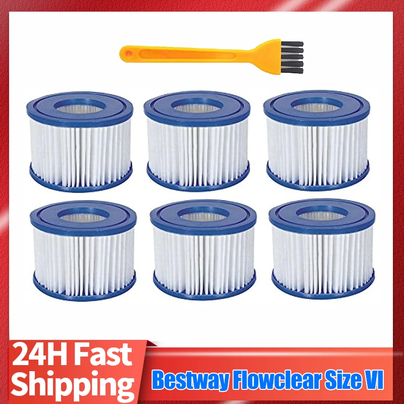 Bestway Pool Filter Cartridge for Bestway Flowclear Pool Filter Replacement Filter for Lay-Z-Spa Miami Vegas Monaco Size 6-58323