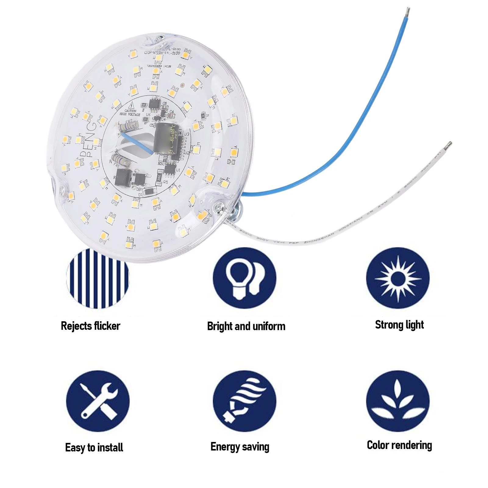 Led Ceiling Fan Light Replacement Panel 4 Inch 3CCT 3000K 4000K 6000K LED Retrofit Light Kit Energy Efficiency for Ceiling Fan