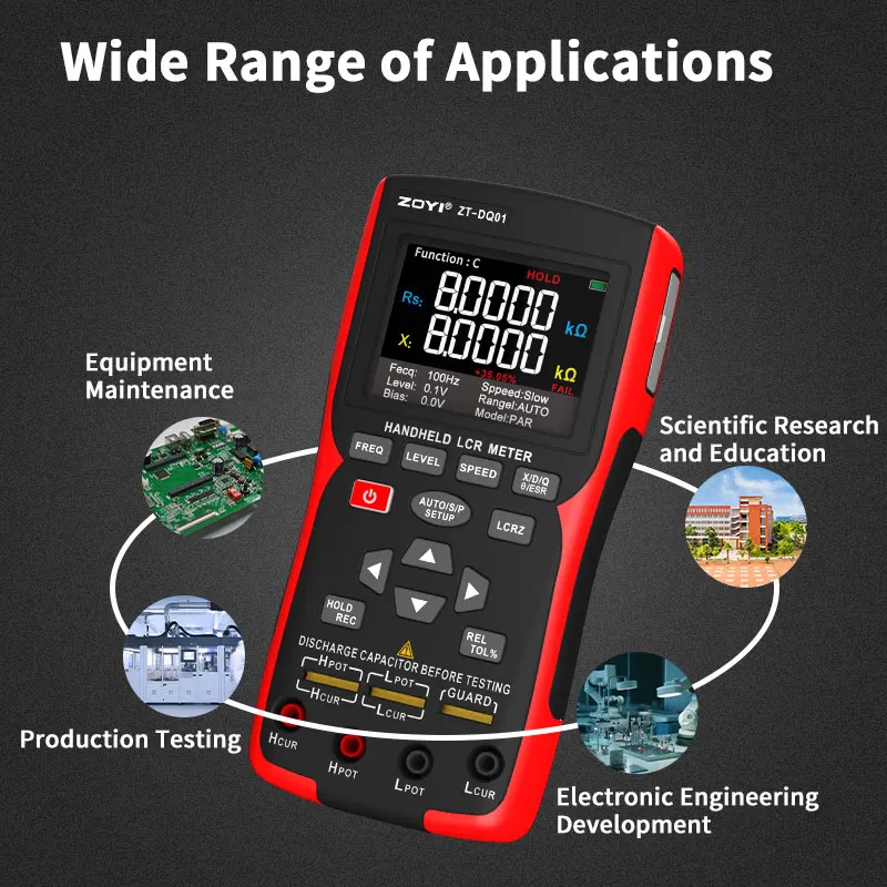 ZOYI ZT-DQ01 Intelligent LCR Tester digital bridge 100KHz , automatic measurement of resistance, capacitance and inductance - Image 2