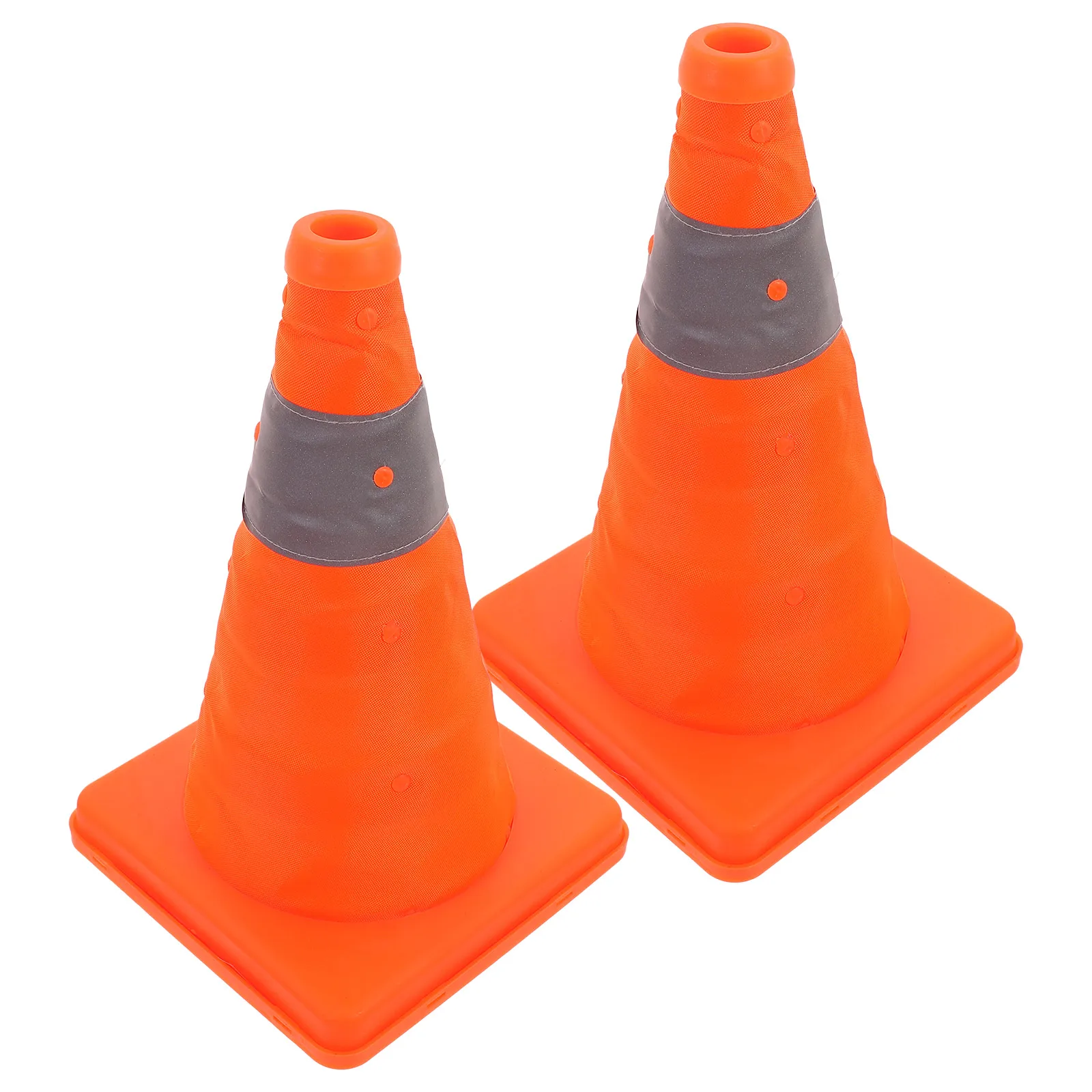 

2pcs Telescopic Road 30cm Collapsible Traffic Safety Cones Reflective Emergency Roadblocks Plastic Parking Cones
