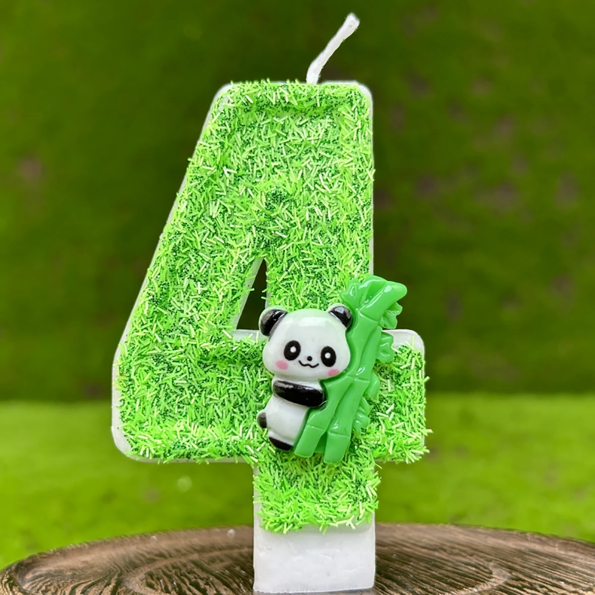 2nd Birthday Candle Cake Topper Decor Panda Creative Number 2 Candle Green Kids 1st Happy Birthday Party Decoration Accessories