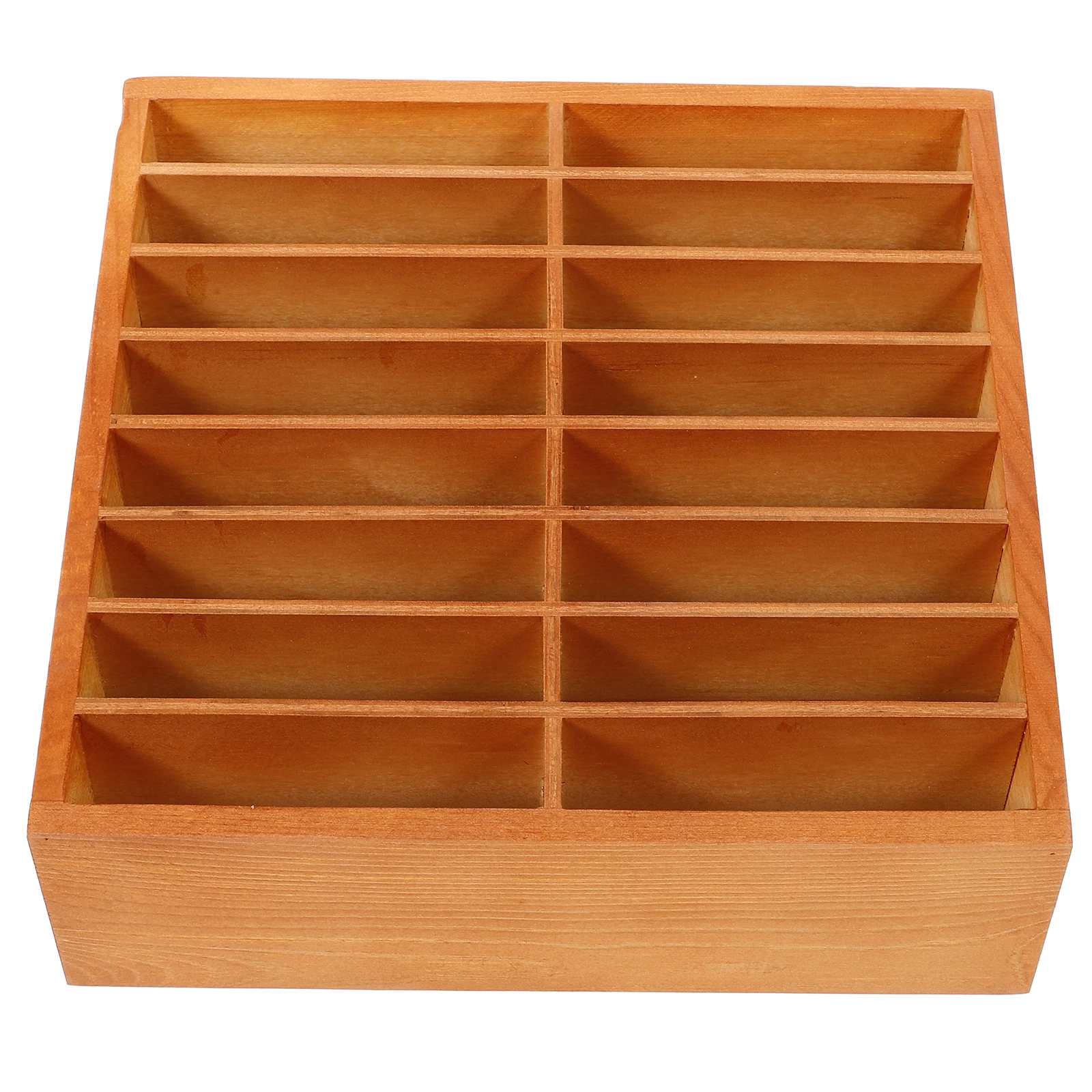 

12-Grid Storage Box Retro Phone Holder Wooden Organizer Compact Table Cell Phone Case Desk Cell Holder Storage