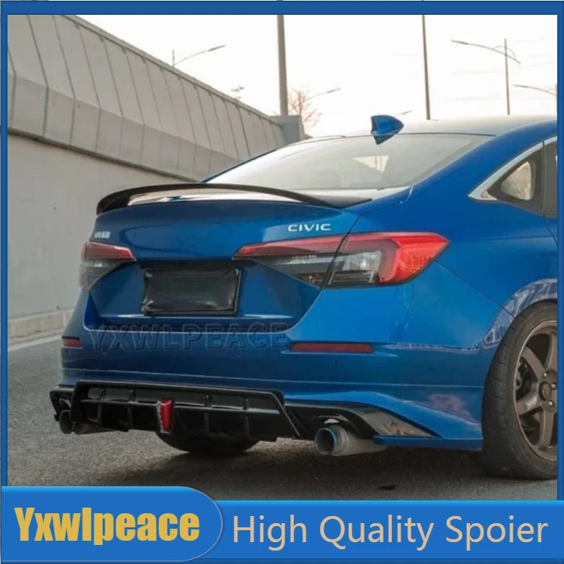 

For Honda 11th Civic 2022 2023 Spoiler High Quality ABS Plastic Material Primer Color Rear Trunk Lip Spoiler Wing Car Styling