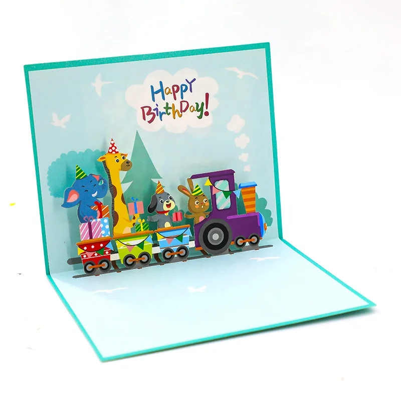 

*Luxurious Cute Multi-Color Faceless Doll Birthday Cake Party 3D Pop Up Greeting Card