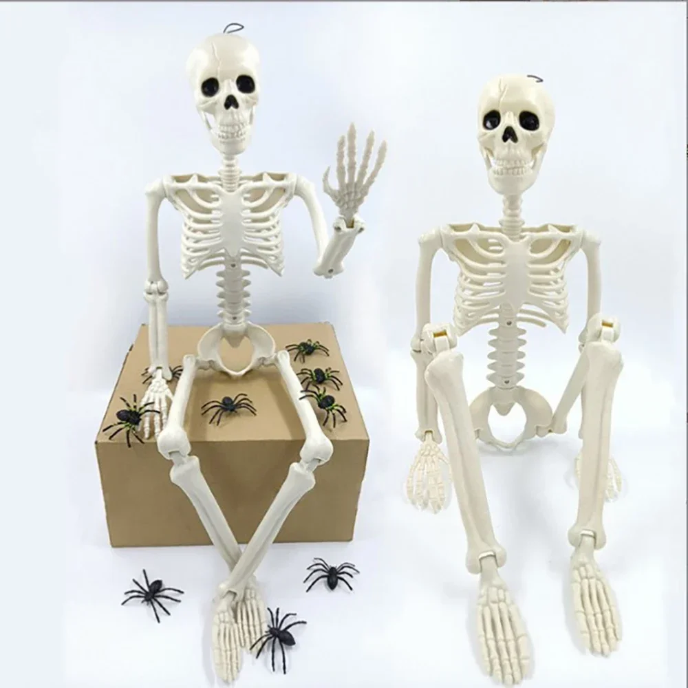 Halloween Human Shape Skeleton 40cm Posable Skeleton Human Shape Bones Halloween Herror Decorations Haunted House Horror Props