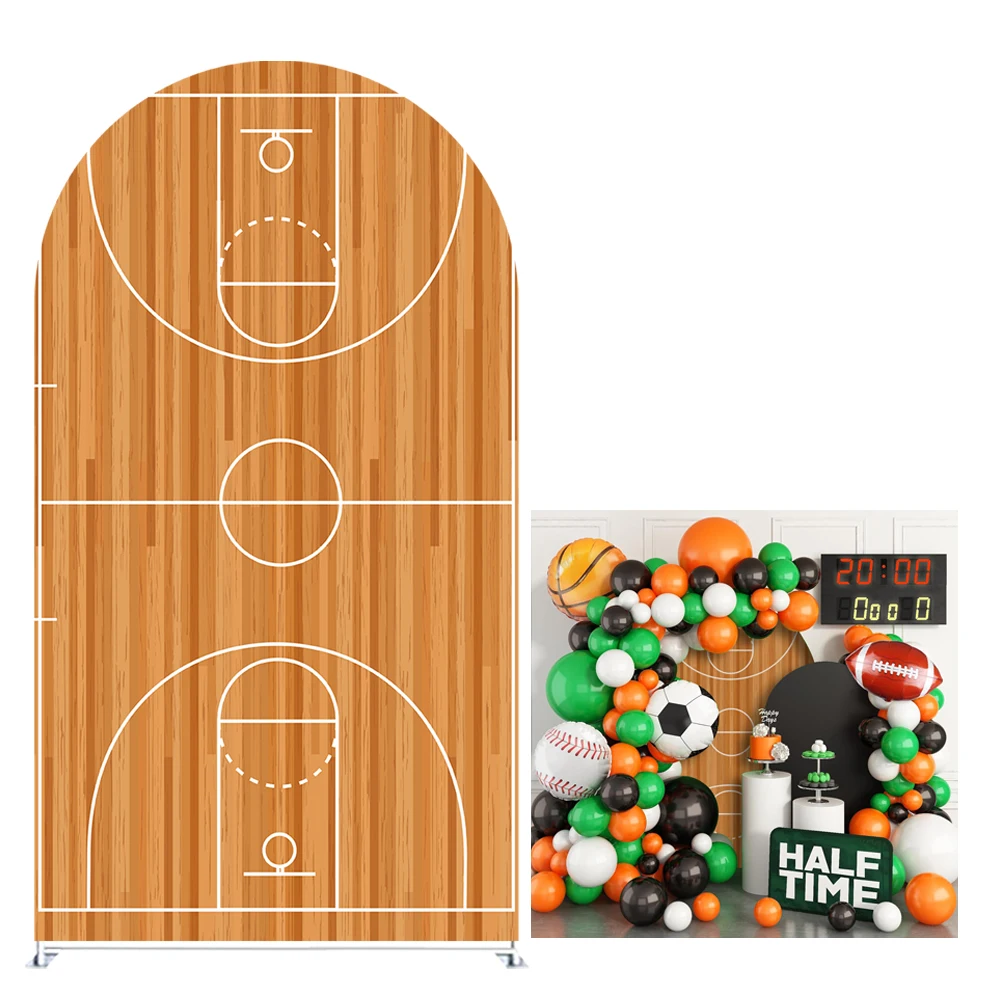 

Basketball Court Arch Backdrop Cover,Arched Stand Cover,Sports Birthday Party Decoration,Double-sides-Elasticity-Washable