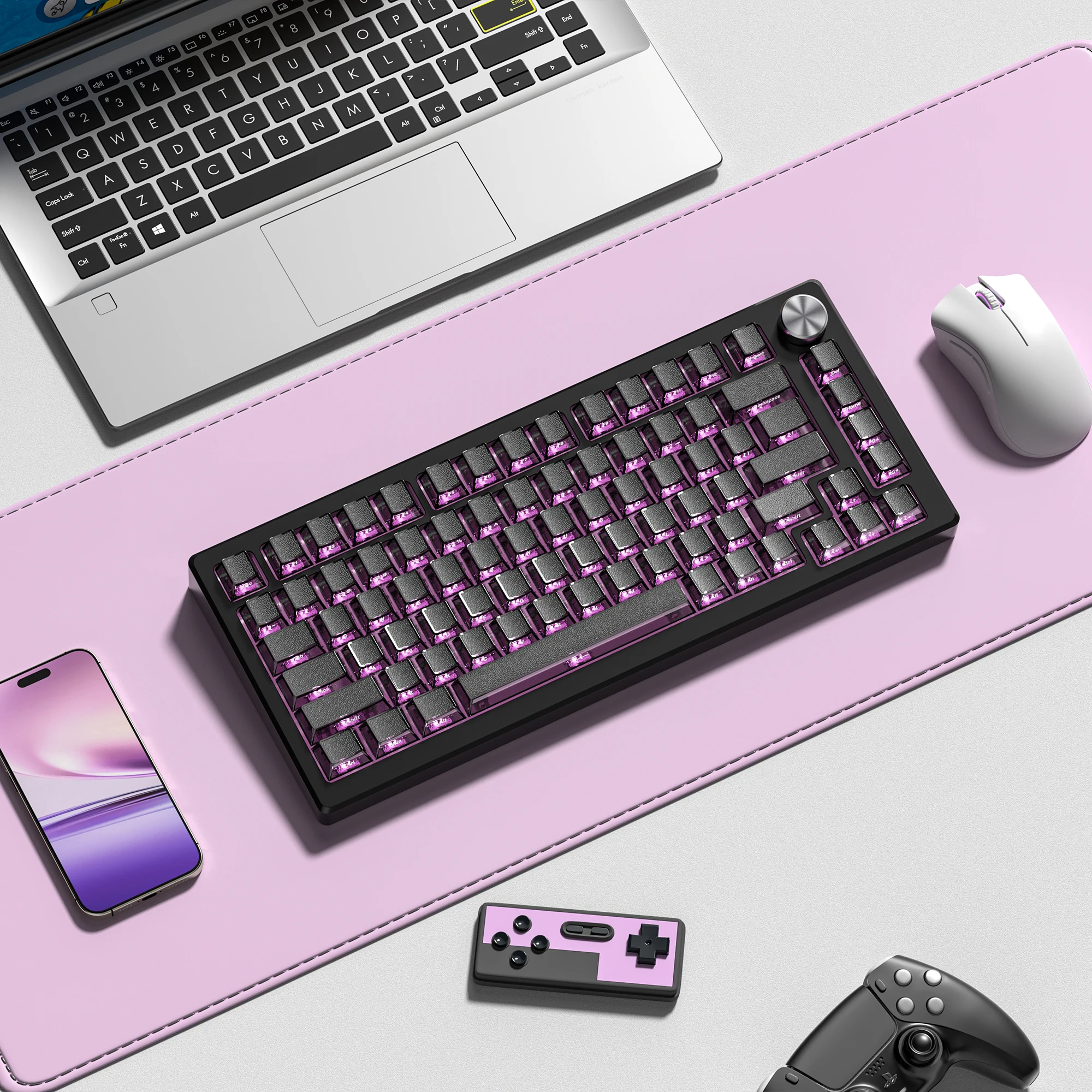 124 مفتاحًا من الجلد الصناعي الأسود بطباعة جانبية PBT Keycap ملف تعريف الكرز بإضاءة خلفية مزدوجة أغطية مفاتيح للوحة مفاتيح الألعاب الميكانيكية