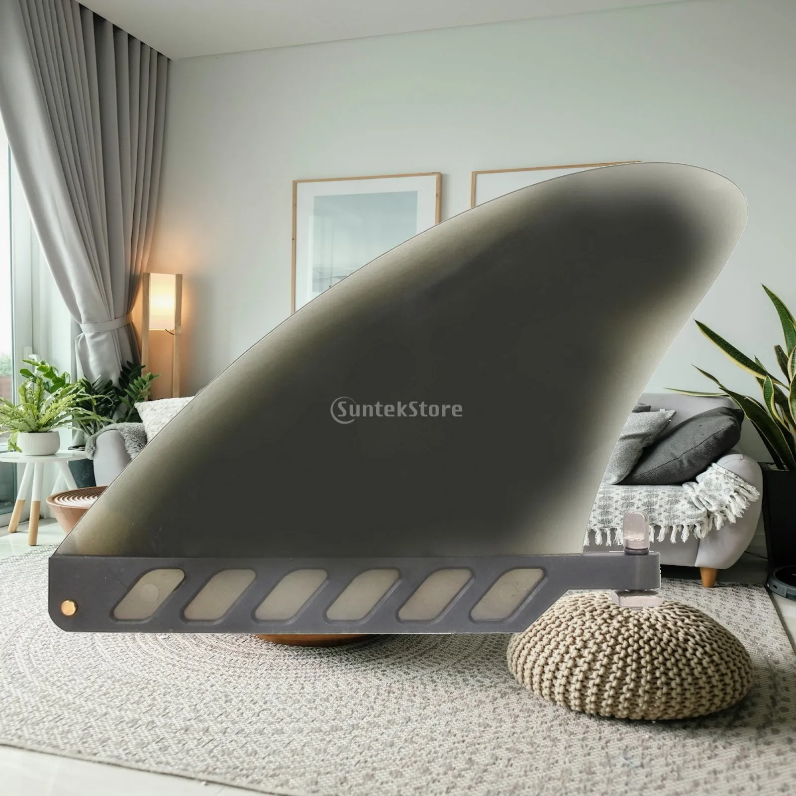 Water Sports Surfboard Fin with Elongated Openings for Enhanced Grip and Longboard Surfing Stability