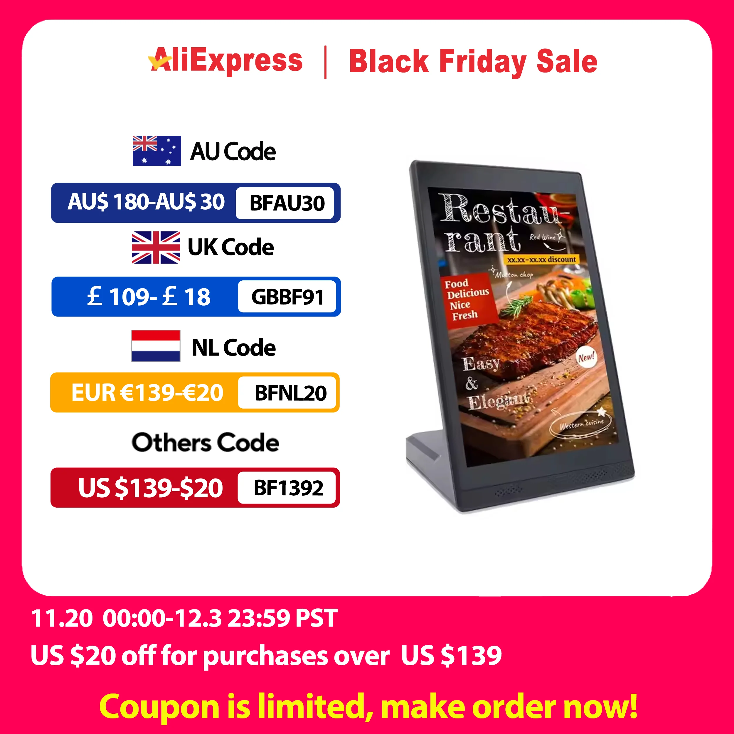 

Android 13 Vertical Screen Menu Machine, Portrait Touch Screen Ordering Kiosk, Customer Rating Device, Loyverse POS Terminal