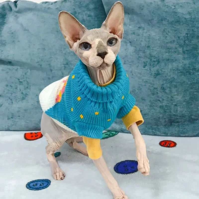 Suéter Navideño para Gatos, Ropa Cálida de Invierno para Mascotas, Disfraz Unisex para Gatos, Ropa para Gatitos, Sphynx, Mascotas, Perros, Animales, Ropa de Gato