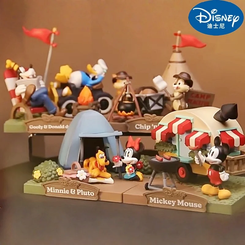 

Disney Микки Маус Дональд Дак Чип и Дейл Сакура Тема Кемпинг Статуя Фигурка Коллекционная игрушка Модель Плутон Подарок для