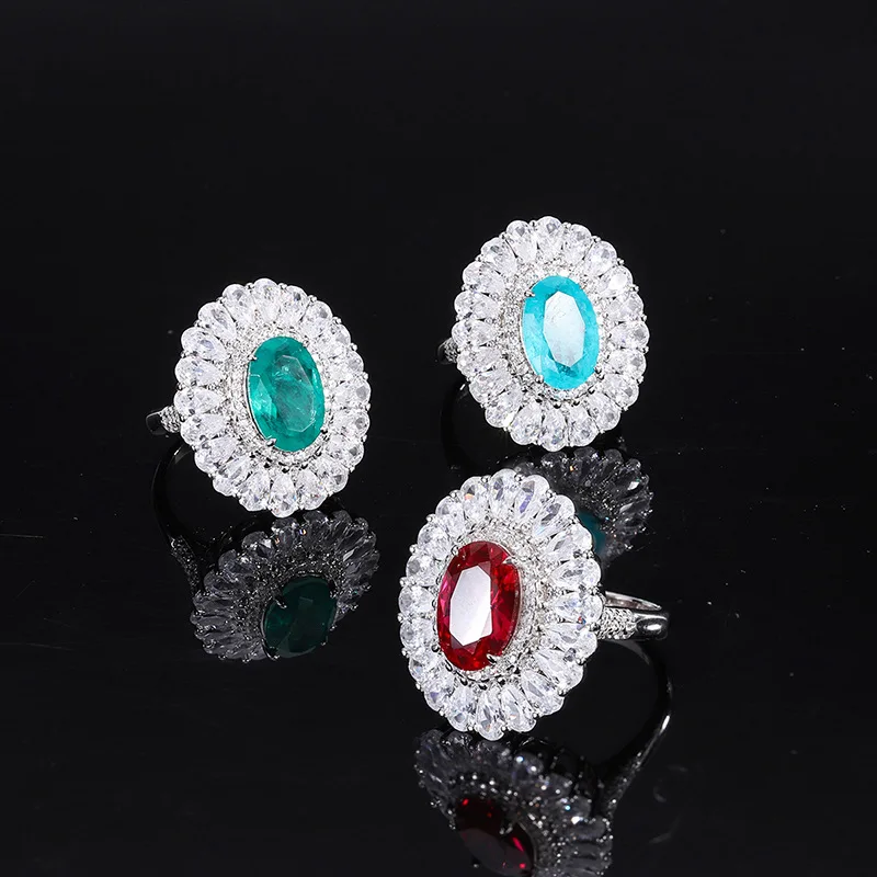 

S925 All over silver Tiktok hot selling women's fashionable popular color treasure type with bottom hand inlaid diamond shaped 8