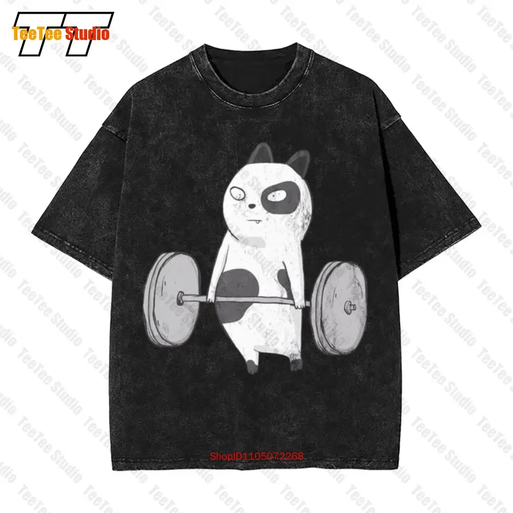 Cat Deadlift Powerlifting Vintage Oversized T-Shirt MBU2