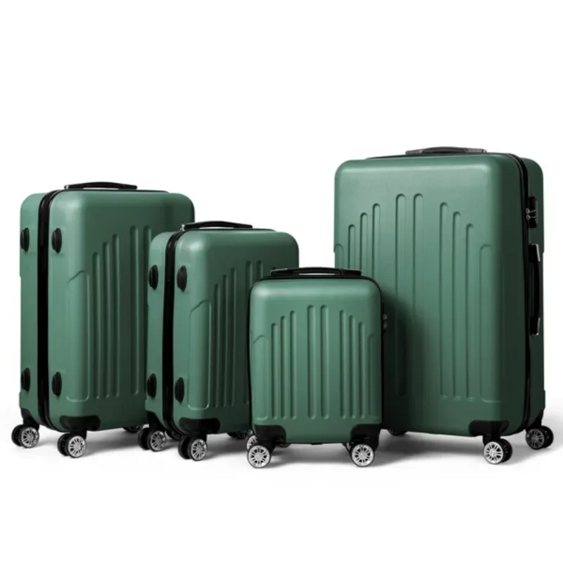 Vertical Stripe 4-in-1 Suitcase  Retro Color Design ABS Material Aluminum Alloy Trolley Designed for Travelers