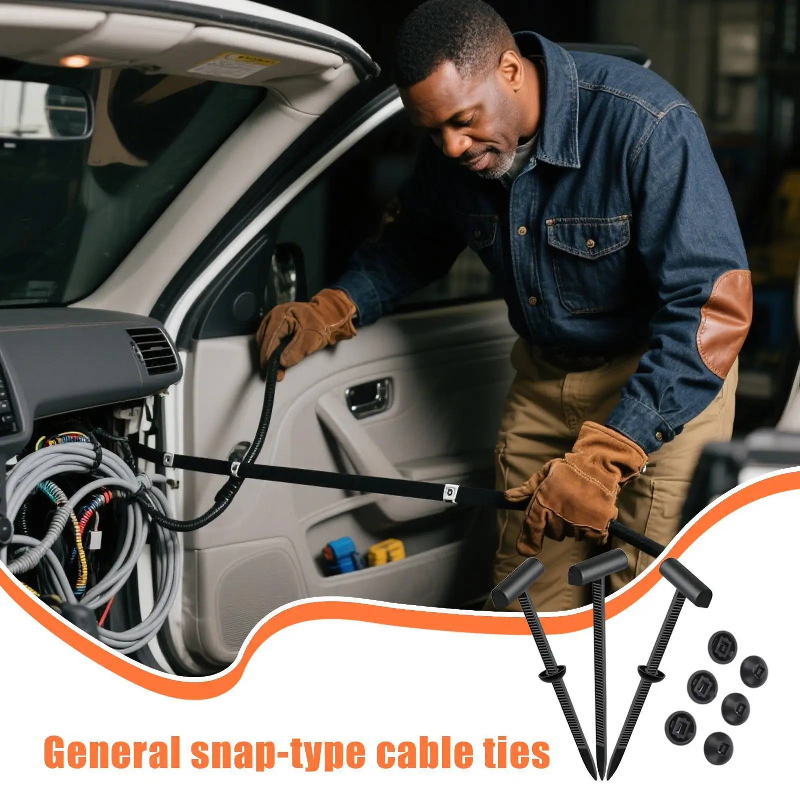 Cable Tie Buckle Zip Ties For Car Bumper 100 Pieces Heavy Duty Fastening Tool For Wire Management Auto Repair Electronics
