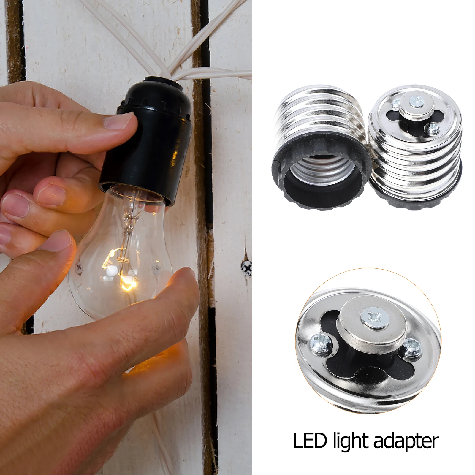 

8pcs E40 to E27 LED Light Adapter Screw Base Converter Aluminum PVC Durable Bulb Socket Accessories Lighting Attachment