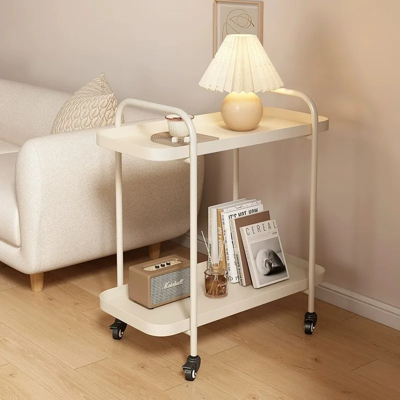 

Universal wheel trolley movable coffee table small reative living room sofa side table corner