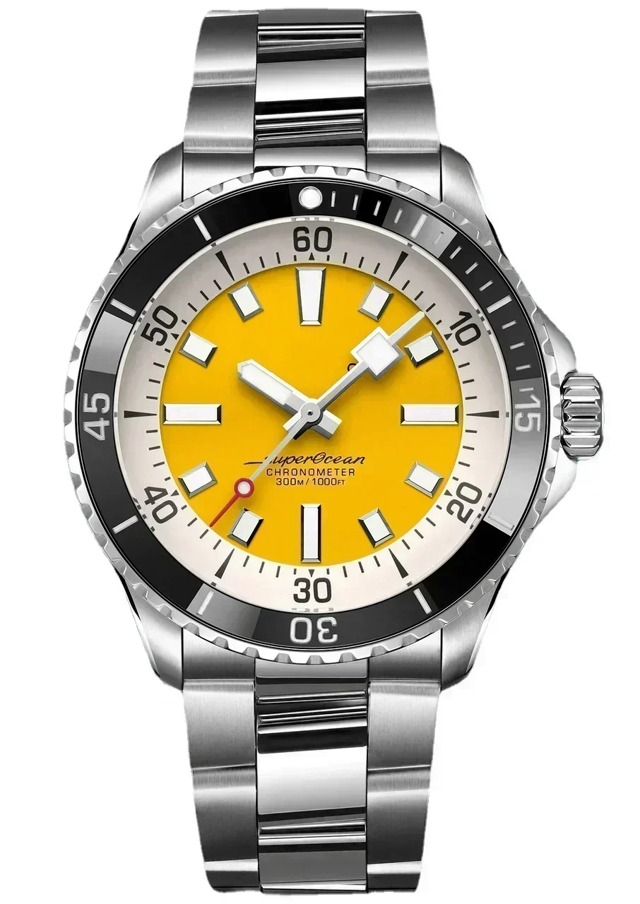 ساعة يد ميكانيكية أوتوماتيكية فاخرة للرجال مقاس 44 ملم B42 Superocean بإطار سيراميك من الفولاذ المقاوم للصدأ ساعة يد رجال الأعمال