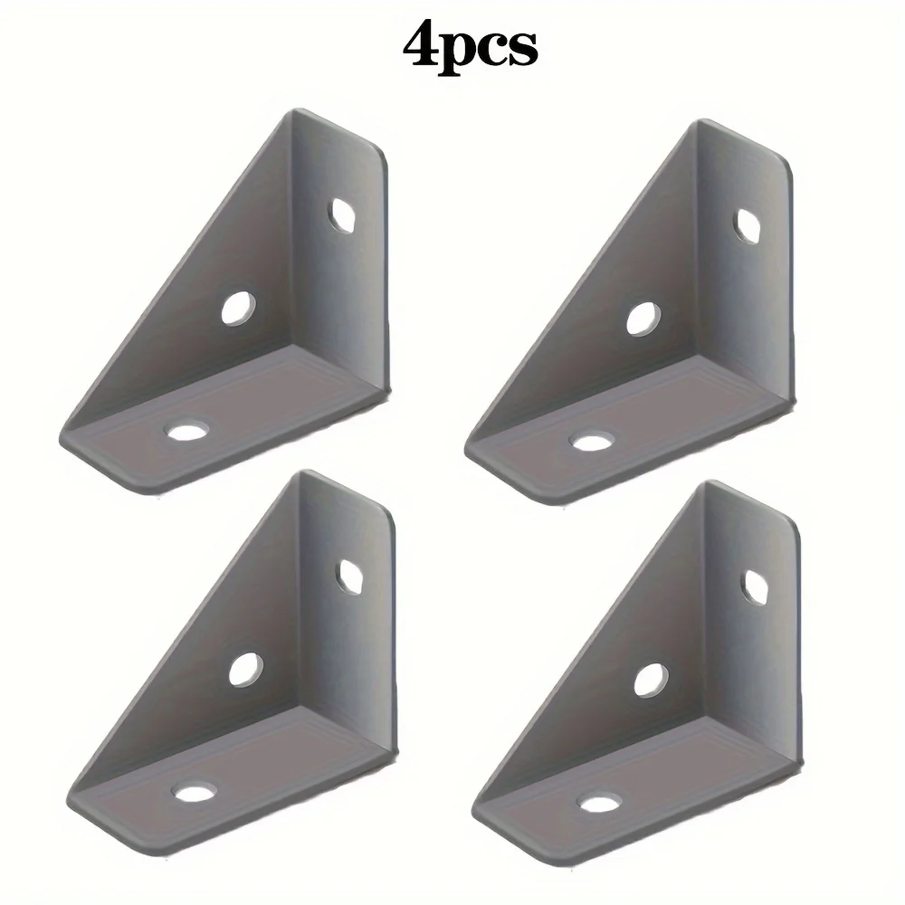 4 Packaging right Angle brackets: black, white, grey - durable, porous design for fixing furniture and wooden tables