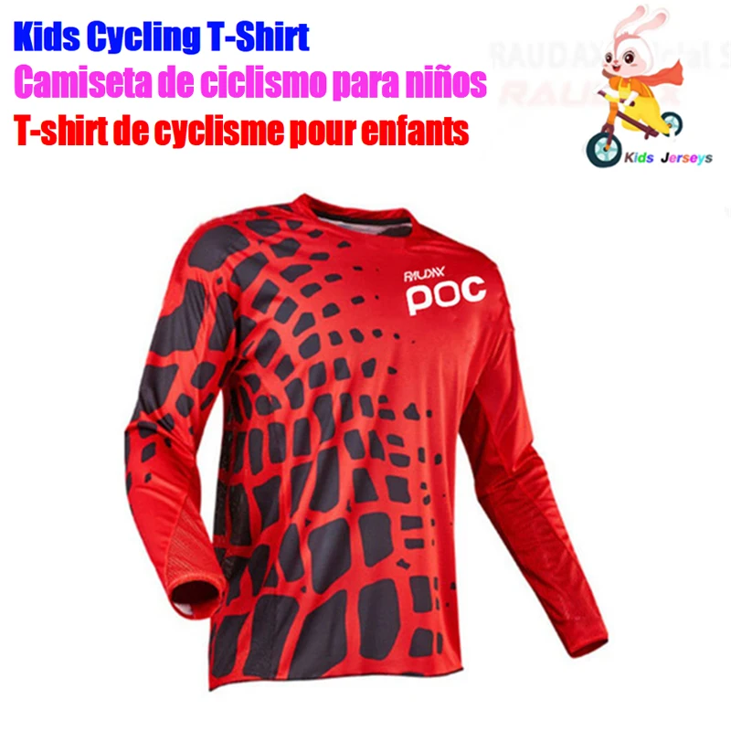 Kids Off Road ATV Racing T-Shirt Bicycle Cycling Bike Motorcycle Jersey MTB DH MX Ropa Boys RAUDAX POC Downhill Jersey