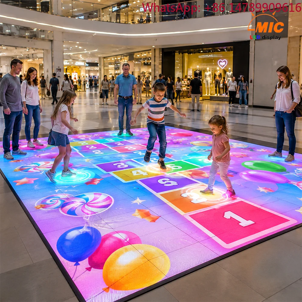 Professional P3.91 P2.6 P1.95 P4.81 Full Color LED Dance Floor Tile Display Interactive Digital Video ScreenInteractive LED Floo
