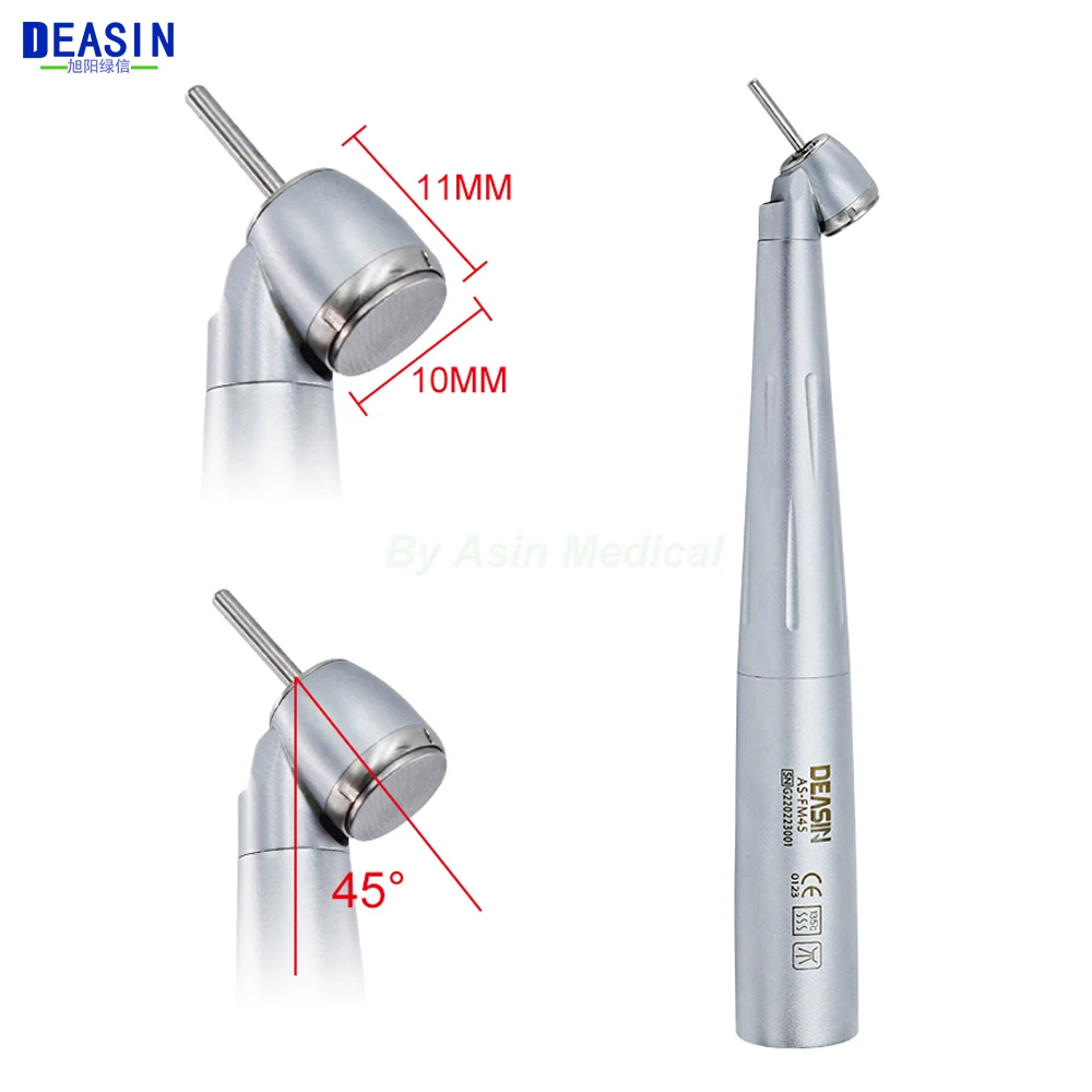 Dental 45 Degree Kv Type Mini Head High Speed Handpiece Fiber Optic LED Coupling Air Turbine Hand Piece X450L