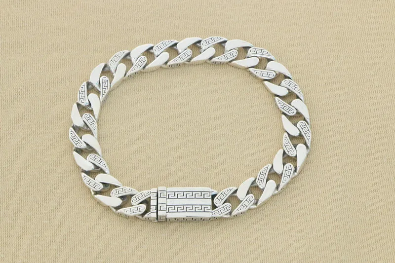 Casual sterling silver S925 personalized pattern men's bracelet China-Chic handmade jewelry silver jewelry women's niche design