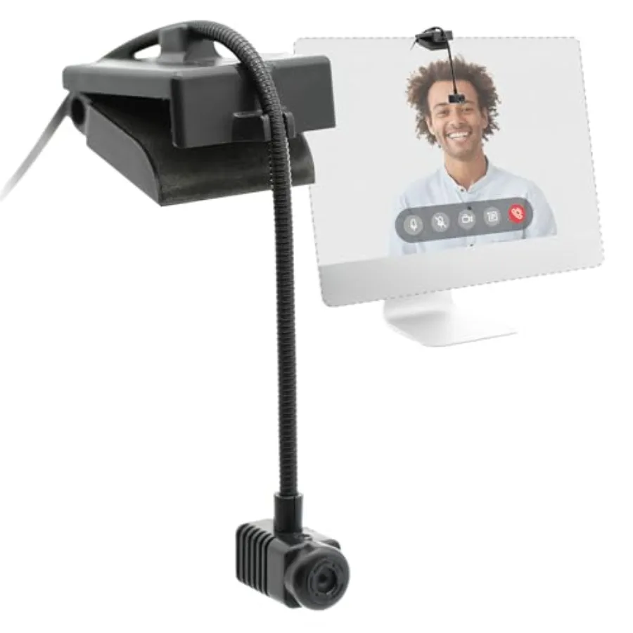 

Center Cam V2 Middle-Screen Webcam 1080p Plug Play USB Adjustable Webcam for Laptop Desktop Home Video Conferences Black