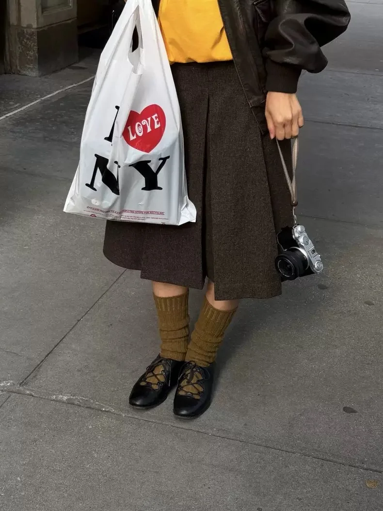 

Модная коричневая юбка-миди, плиссированная юбка с высокой талией, трапециевидной формы из смеси шерсти, повседневная юбка с гладкой ручкой и складками