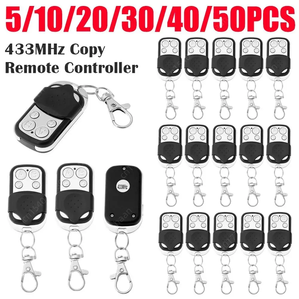 5/10/20/30/40/50 PCS 433MHz Remote Control 4Buttons Electronic Gate Garage Door Opener Duplicator Copy Remote Controller Cloning