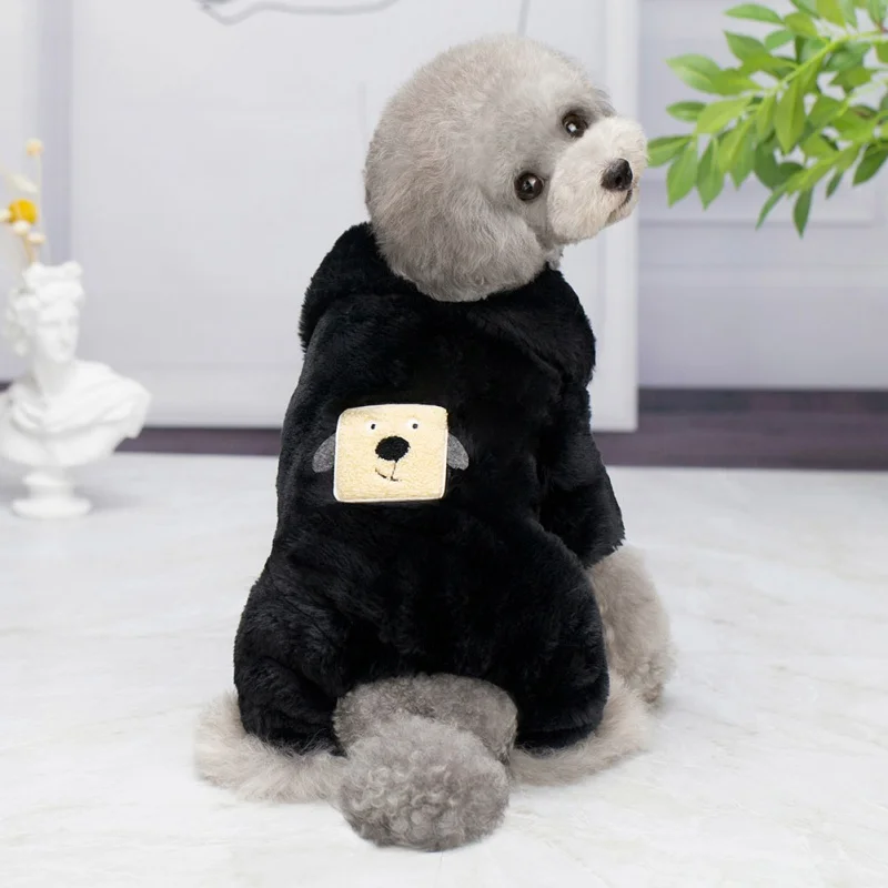 

Pet Warm Fleece Jumpsuit Autumn Winter Medium Small Dog Thicken Clothes Cute Costume Sweet Hoodie Kitten Puppy Sweater Poodle