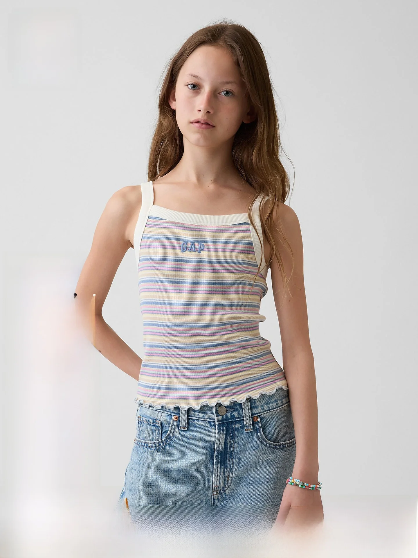 girls-summer-new-pure-cotton-embroidered-logo-vest-children's-clothing-american-version-big-kids-sleeveless-top-brand