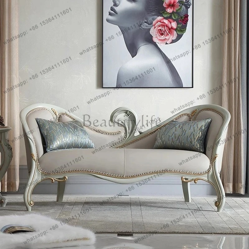 household light luxury leather chaise longue bedroom beauty couch leisure recliner unit sofa