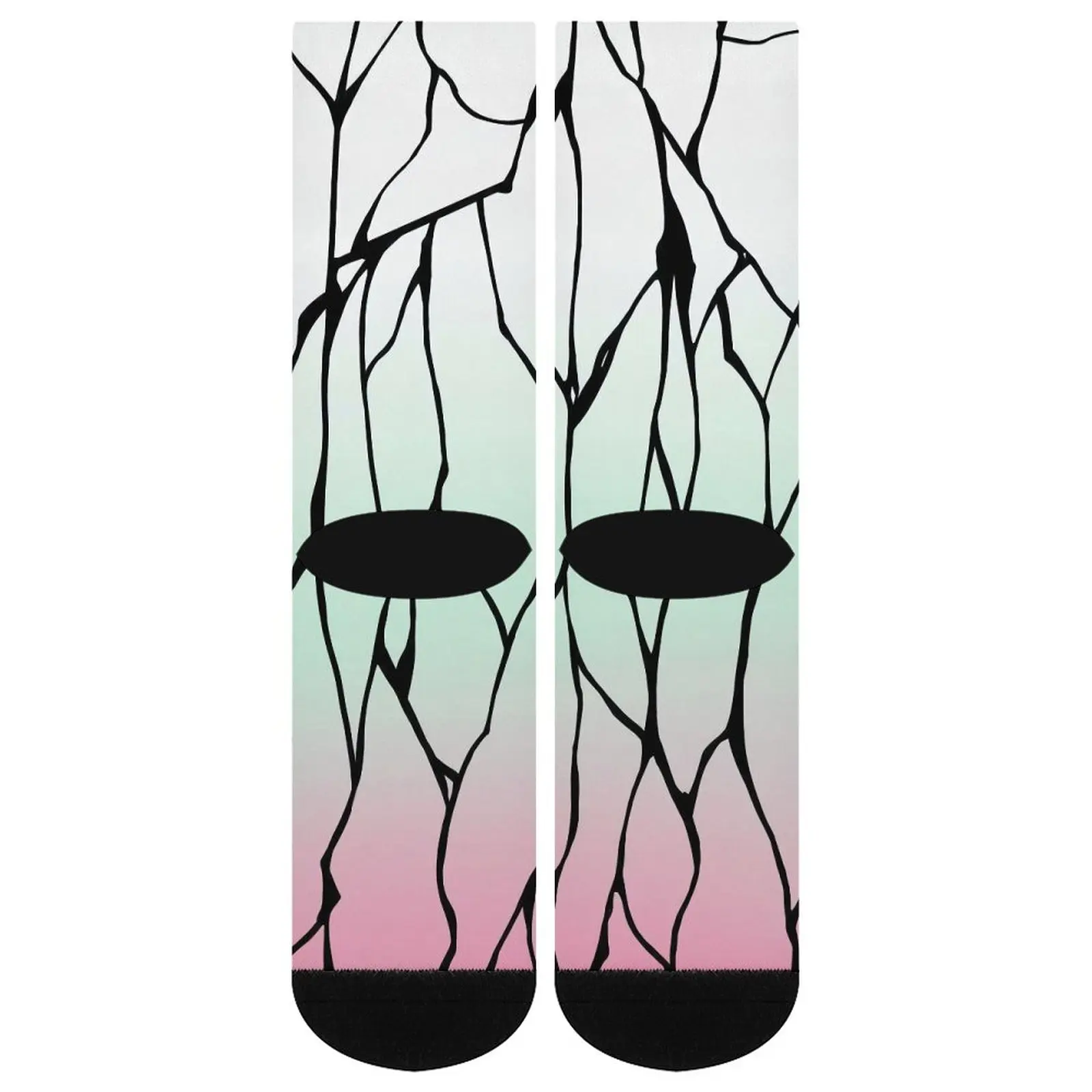 Shinobu Kochou Butterfly Stockings Women Cosplay K-Kimetsu No Yaiba Anime Socks Soft Casual Socks Outdoor Anti Sweat Pattern Soc