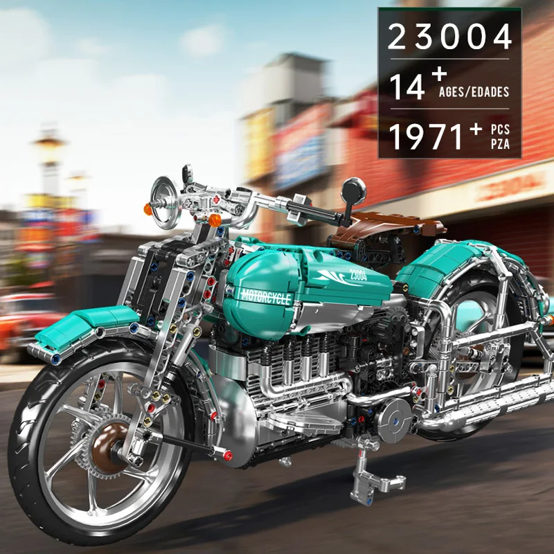 

New American Cruiser Motorcycle Building Blocks Set Desktop Ornament Mould King 23004 Toys Adults Kids Christmas Gifts